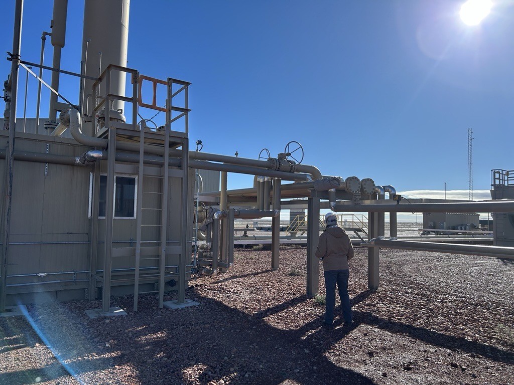 Engineer site walk down at a client Oil and Gas facility